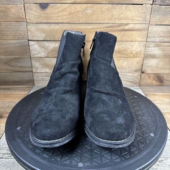 Eurosoft Womens Size 6 M Adeah Ruched Ankle Bootie Luggage Black - Picture 2 of 10